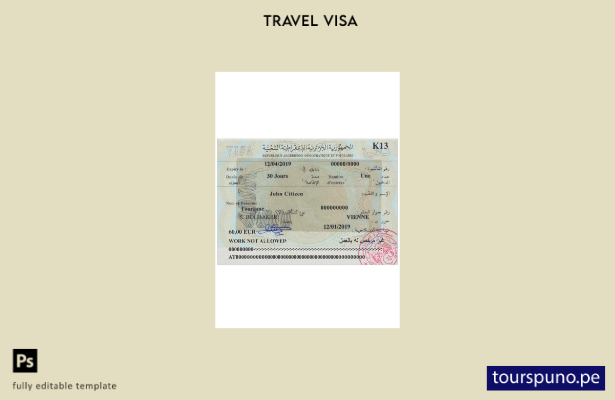 Plantilla de visa para Argelia lista para imprimir